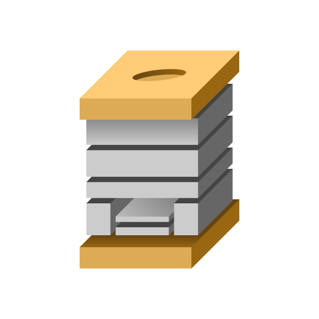 Upínací deska přesazená přes délku rámu